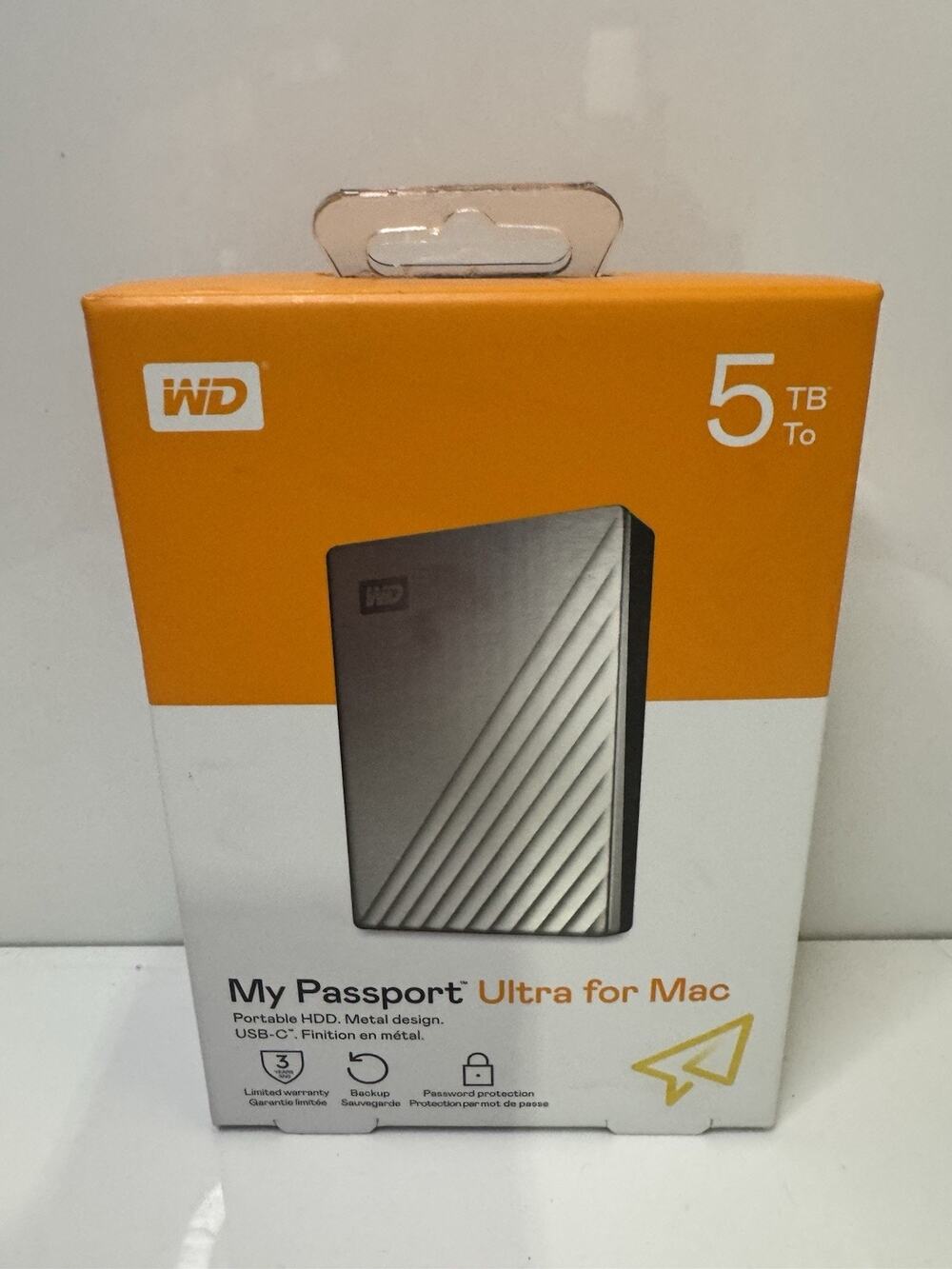 WD 5TB My Passport Ultra for Mac Portable HDD Silver - WDBPMV0050BSL NEW SEALED